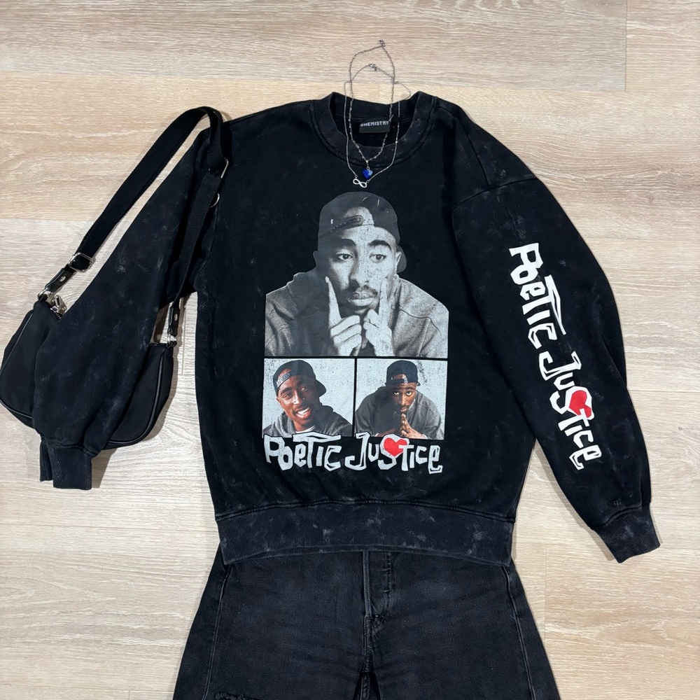 Chemistry Tupac “Poetic Justice” Crewneck Sweatshirt Rap Music 90s Streetwear